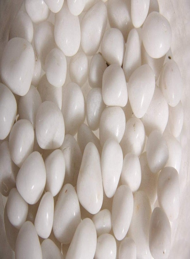 Bum Bum Bhole Polished White Pebbles Premium Stone Home Decorative Marbles - 1 Kg - Image 1
